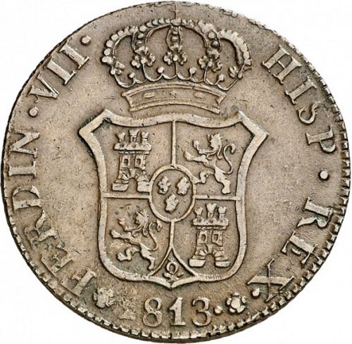 6 Cuartos Obverse Image minted in SPAIN in 1813 (1808-33  -  FERNANDO VII - Local coinage)  - The Coin Database