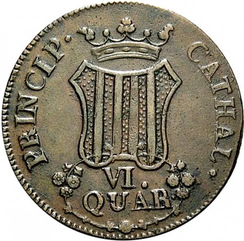 6 Cuartos Reverse Image minted in SPAIN in 1810 (1808-33  -  FERNANDO VII - Local coinage)  - The Coin Database