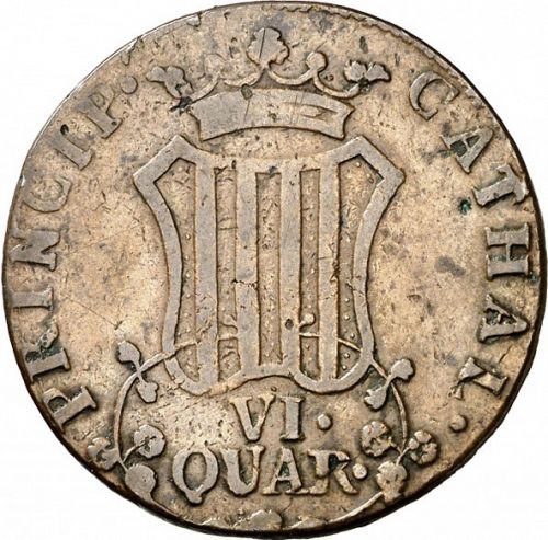 6 Cuartos Reverse Image minted in SPAIN in 1812 (1808-33  -  FERNANDO VII - Local coinage)  - The Coin Database