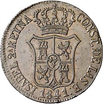 6 Cuartos Obverse Image minted in SPAIN in 1841 (1833-48  -  ISABEL II - Catalonia Principality)  - The Coin Database
