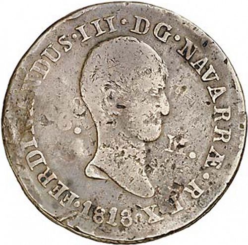 6 Maravedies Obverse Image minted in SPAIN in 1818 (1808-33  -  FERNANDO VII)  - The Coin Database