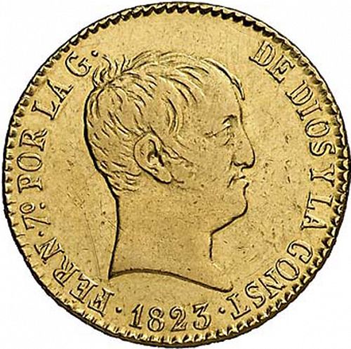 80 Reales Obverse Image minted in SPAIN in 1823RD (1821-33  -  FERNANDO VII - Vellon Coinage)  - The Coin Database