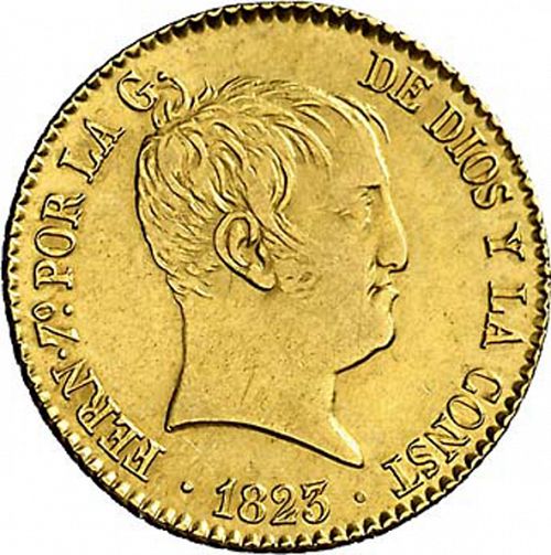 80 Reales Obverse Image minted in SPAIN in 1823SR (1821-33  -  FERNANDO VII - Vellon Coinage)  - The Coin Database