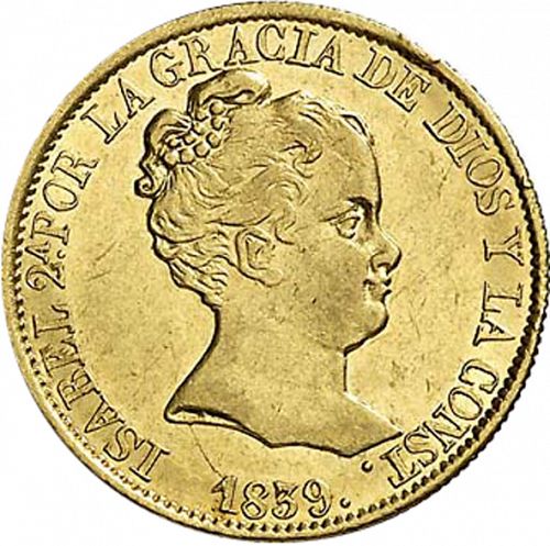 80 Reales Obverse Image minted in SPAIN in 1839PS (1833-48  -  ISABEL II)  - The Coin Database
