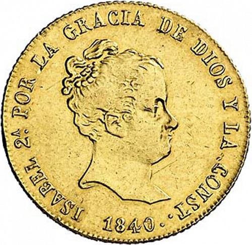 80 Reales Obverse Image minted in SPAIN in 1840RD (1833-48  -  ISABEL II)  - The Coin Database