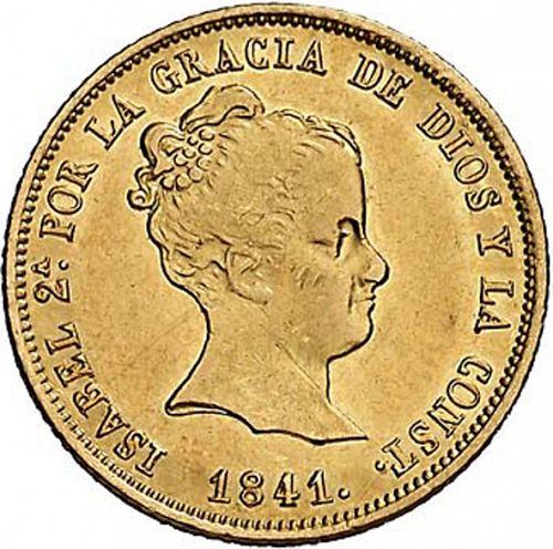 80 Reales Obverse Image minted in SPAIN in 1841CL (1833-48  -  ISABEL II)  - The Coin Database