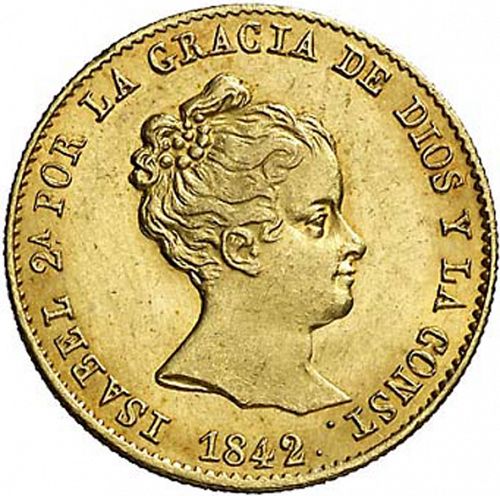 80 Reales Obverse Image minted in SPAIN in 1842CC (1833-48  -  ISABEL II)  - The Coin Database