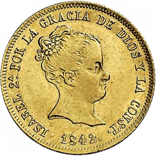 80 Reales Obverse Image minted in SPAIN in 1842CL (1833-48  -  ISABEL II)  - The Coin Database