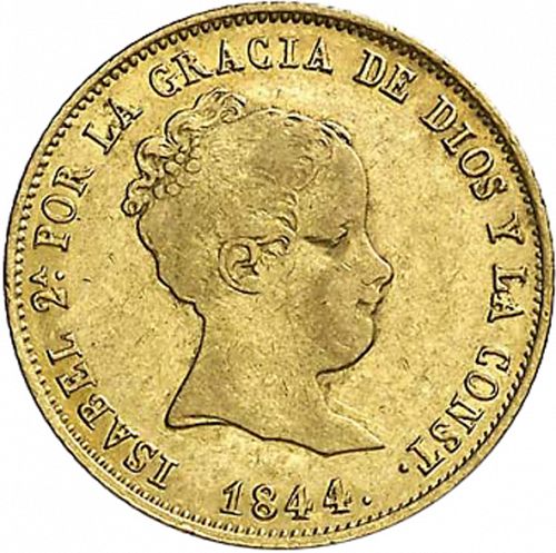 80 Reales Obverse Image minted in SPAIN in 1844CL (1833-48  -  ISABEL II)  - The Coin Database