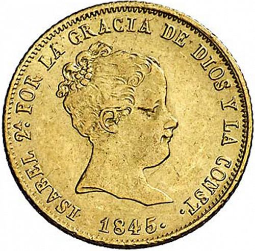 80 Reales Obverse Image minted in SPAIN in 1845CL (1833-48  -  ISABEL II)  - The Coin Database