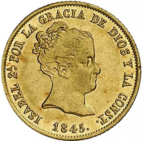 80 Reales Obverse Image minted in SPAIN in 1845RD (1833-48  -  ISABEL II)  - The Coin Database