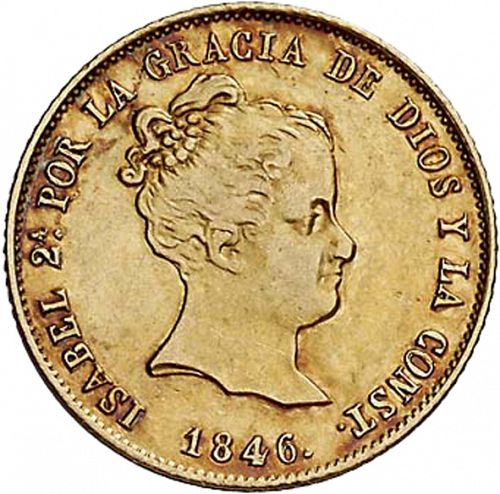 80 Reales Obverse Image minted in SPAIN in 1846RD (1833-48  -  ISABEL II)  - The Coin Database