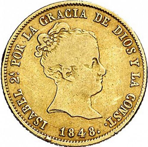 80 Reales Obverse Image minted in SPAIN in 1848RD (1833-48  -  ISABEL II)  - The Coin Database