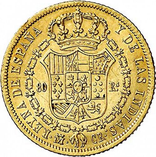 80 Reales Reverse Image minted in SPAIN in 1836CR (1833-48  -  ISABEL II)  - The Coin Database