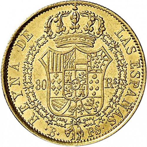 80 Reales Reverse Image minted in SPAIN in 1839PS (1833-48  -  ISABEL II)  - The Coin Database