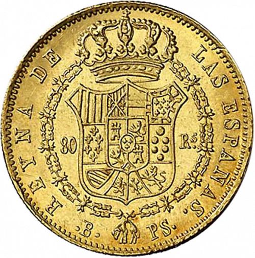 80 Reales Reverse Image minted in SPAIN in 1840PS (1833-48  -  ISABEL II)  - The Coin Database