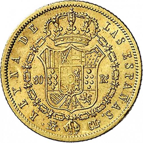 80 Reales Reverse Image minted in SPAIN in 1842CL (1833-48  -  ISABEL II)  - The Coin Database