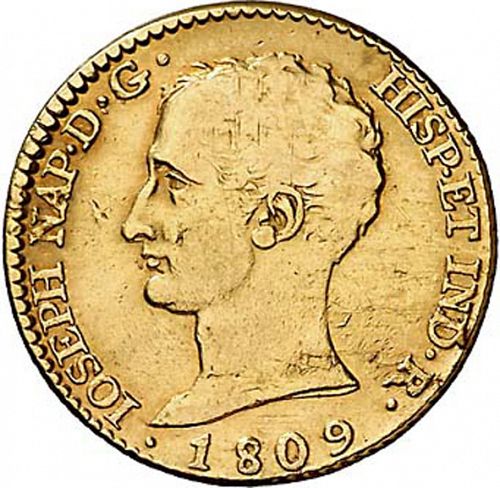 80 Reales Obverse Image minted in SPAIN in 1809AI (1808-13  -  JOSE NAPOLEON - Vellon cng.)  - The Coin Database