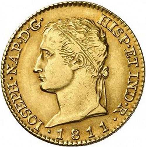 80 Reales Obverse Image minted in SPAIN in 1811AI (1808-13  -  JOSE NAPOLEON - Vellon cng.)  - The Coin Database