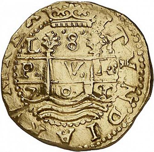 8 Escudos Obverse Image minted in SPAIN in 1701H (1665-00  -  CARLOS II)  - The Coin Database