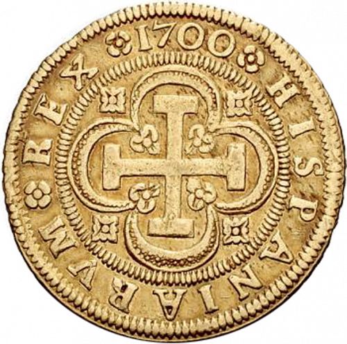 8 Escudos Reverse Image minted in SPAIN in 1700M (1665-00  -  CARLOS II)  - The Coin Database