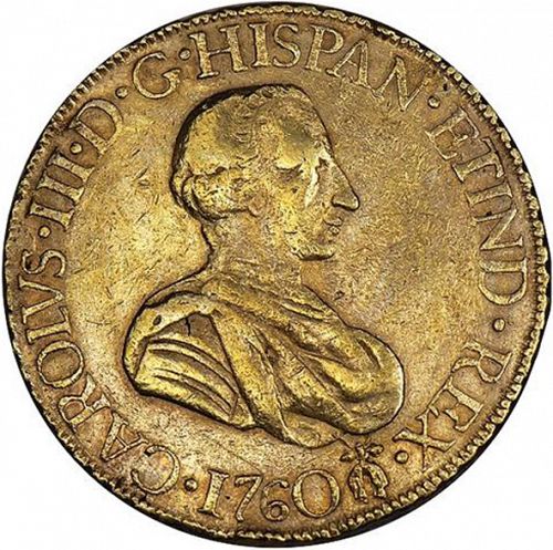 8 Escudos Obverse Image minted in SPAIN in 1760MM (1759-88  -  CARLOS III)  - The Coin Database