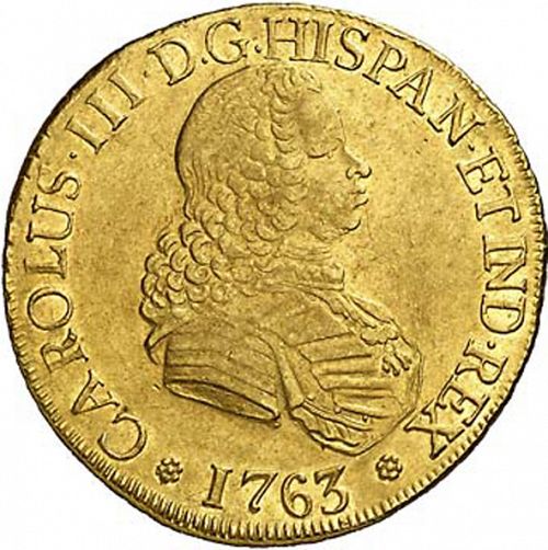 8 Escudos Obverse Image minted in SPAIN in 1763J (1759-88  -  CARLOS III)  - The Coin Database