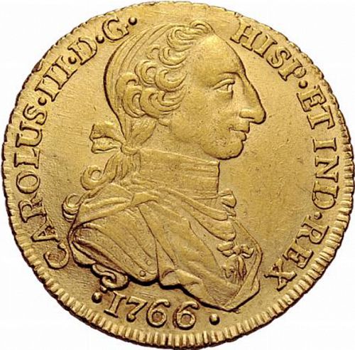 8 Escudos Obverse Image minted in SPAIN in 1766JV (1759-88  -  CARLOS III)  - The Coin Database