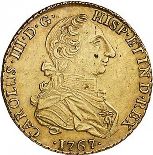 8 Escudos Obverse Image minted in SPAIN in 1767JM (1759-88  -  CARLOS III)  - The Coin Database
