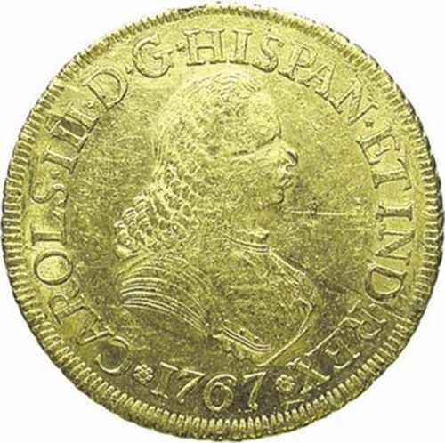 8 Escudos Obverse Image minted in SPAIN in 1767J (1759-88  -  CARLOS III)  - The Coin Database