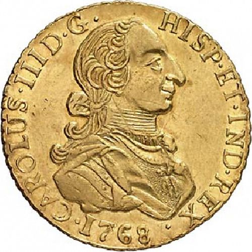 8 Escudos Obverse Image minted in SPAIN in 1768 (1759-88  -  CARLOS III)  - The Coin Database