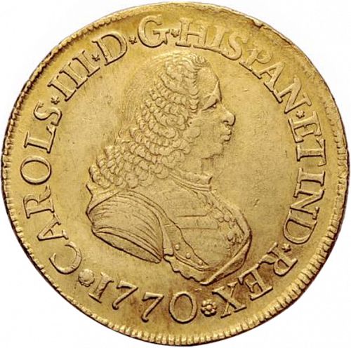 8 Escudos Obverse Image minted in SPAIN in 1770J (1759-88  -  CARLOS III)  - The Coin Database