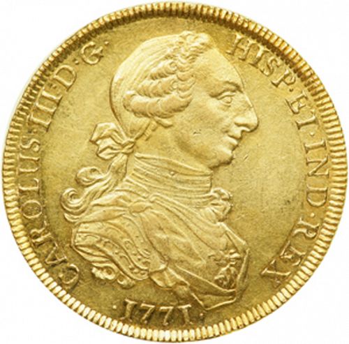 8 Escudos Obverse Image minted in SPAIN in 1771JM (1759-88  -  CARLOS III)  - The Coin Database