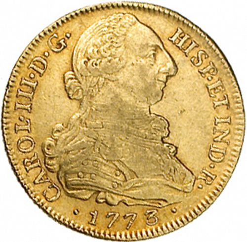 8 Escudos Obverse Image minted in SPAIN in 1773JS (1759-88  -  CARLOS III)  - The Coin Database