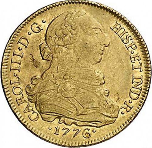 8 Escudos Obverse Image minted in SPAIN in 1776DA (1759-88  -  CARLOS III)  - The Coin Database