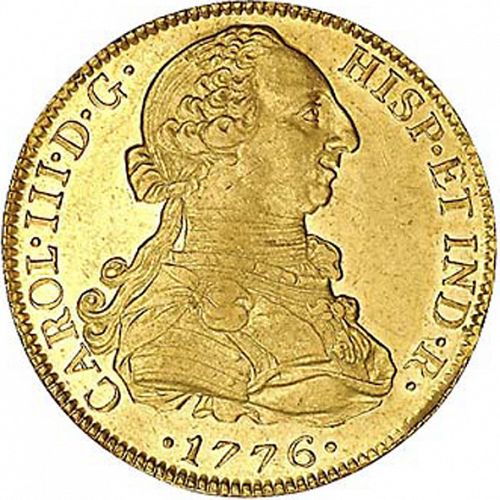 8 Escudos Obverse Image minted in SPAIN in 1776FM (1759-88  -  CARLOS III)  - The Coin Database