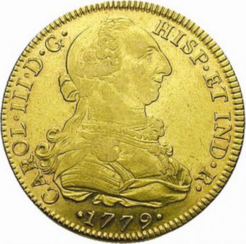 8 Escudos Obverse Image minted in SPAIN in 1779FF (1759-88  -  CARLOS III)  - The Coin Database