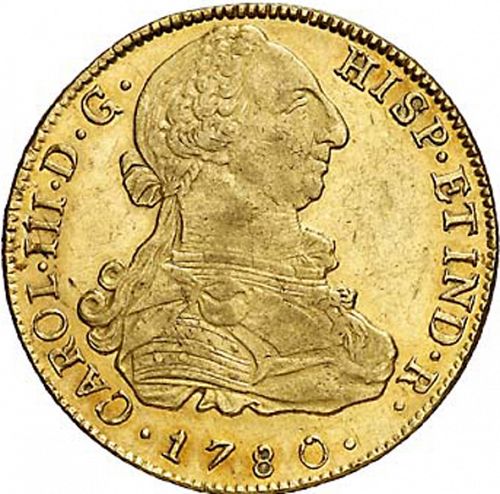 8 Escudos Obverse Image minted in SPAIN in 1780PR (1759-88  -  CARLOS III)  - The Coin Database