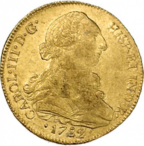 8 Escudos Obverse Image minted in SPAIN in 1782DA (1759-88  -  CARLOS III)  - The Coin Database