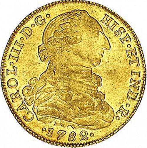 8 Escudos Obverse Image minted in SPAIN in 1782JJ (1759-88  -  CARLOS III)  - The Coin Database