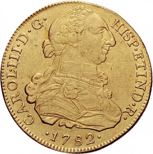 8 Escudos Obverse Image minted in SPAIN in 1782MI (1759-88  -  CARLOS III)  - The Coin Database