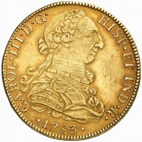 8 Escudos Obverse Image minted in SPAIN in 1783FF (1759-88  -  CARLOS III)  - The Coin Database