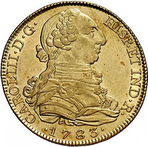 8 Escudos Obverse Image minted in SPAIN in 1783JD (1759-88  -  CARLOS III)  - The Coin Database