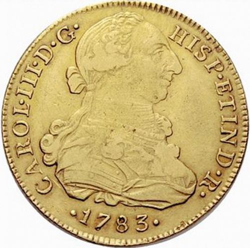8 Escudos Obverse Image minted in SPAIN in 1783MI (1759-88  -  CARLOS III)  - The Coin Database