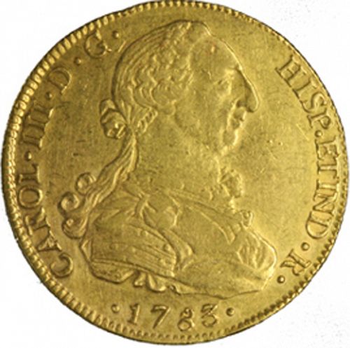 8 Escudos Obverse Image minted in SPAIN in 1783PR (1759-88  -  CARLOS III)  - The Coin Database