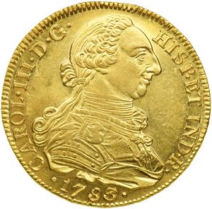 8 Escudos Obverse Image minted in SPAIN in 1783SF (1759-88  -  CARLOS III)  - The Coin Database