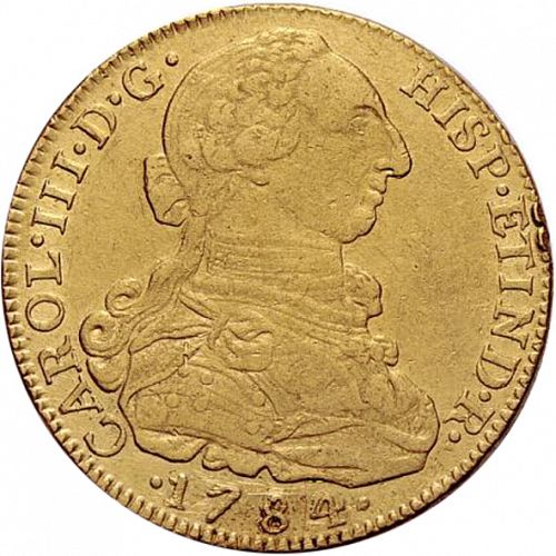 8 Escudos Obverse Image minted in SPAIN in 1784JJ (1759-88  -  CARLOS III)  - The Coin Database