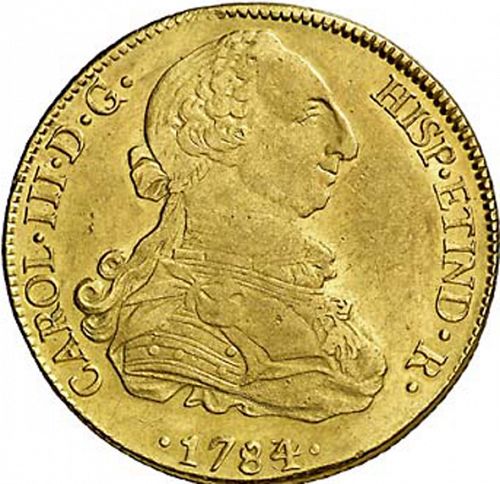 8 Escudos Obverse Image minted in SPAIN in 1784PR (1759-88  -  CARLOS III)  - The Coin Database