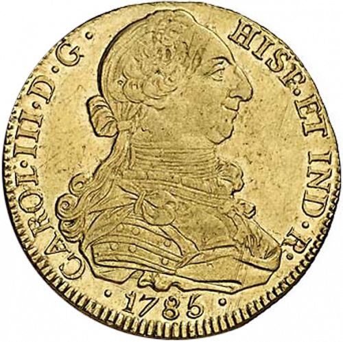 8 Escudos Obverse Image minted in SPAIN in 1785SF (1759-88  -  CARLOS III)  - The Coin Database