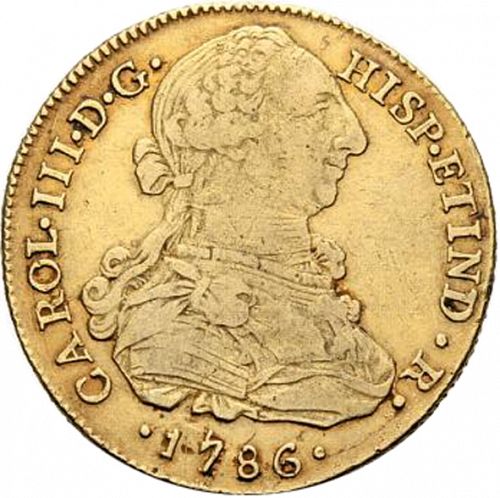 8 Escudos Obverse Image minted in SPAIN in 1786MI (1759-88  -  CARLOS III)  - The Coin Database